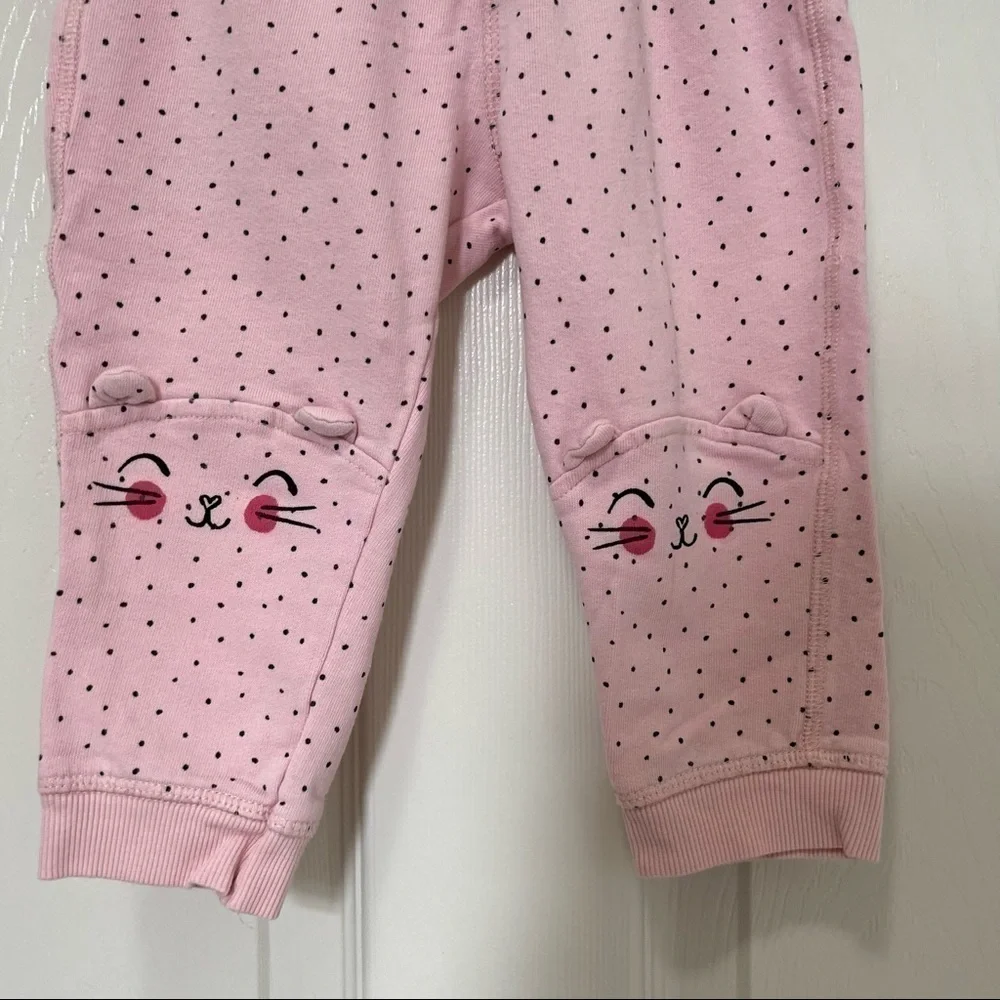 𝅺h&m Girl Light pink dotted lightweight Joggers- Size 1- 2 years - Picture 2 of 5